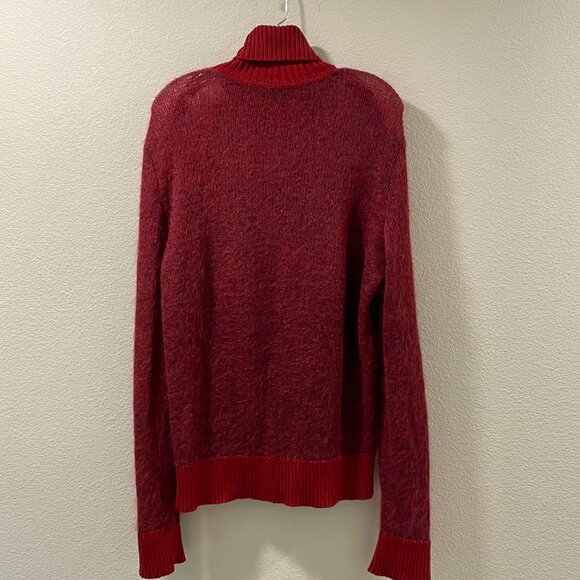 J. LINDEBERG Long Sleeve Turtleneck Pullover Mohair Blend Deep Red - L - Picture 2 of 12